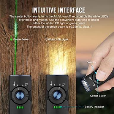 OLIGHT Arkfeld EDC Flat Flashlight, 1000 Lumens White LED Light with Green Beam Combo, Power by Rechargeable Built-in Battery for Outdoors, Emergency, Work (Black CW) - Image 3