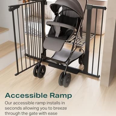 Cumbor 36" Extra Tall Baby Gate for Dogs and Kids with Wide 2-Way Door, 29.7"- 46" Width, and Auto Close Personal Safety for Babies and Pets, Fits Doorways, Stairs, and Entryways, Black - Image 8
