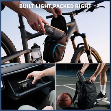 OlarHike Tire Inflator Portable Air Compressor, Smart Dual Hose System, 160PSI Auto Air Pump for Car Tires, Bike,Bicycle, Motorcycles,Electric Pump with LED Light & Digital Pressure Gauge - Image 6