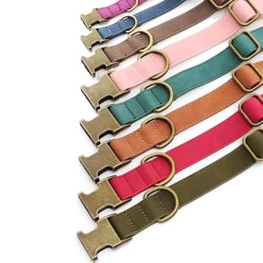 Didog Soft PU Leather Dog Collar, Stylish Quick Released Dog Collars for Small Dogs, Easy Clean Adjustable Pet Collar for Daily Walking, Green, S Fit 10-16" Neck - Image 6