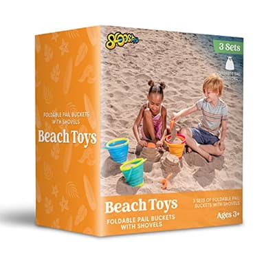 JOYIN 3 Packs Foldable Pail Bucket with Shovels & Mesh Bag, Collapsible Buckets Multi Purpose for Beach, Camping Gear, Beach Party, Fishing, and Fun Summer Activities (Yellow/Blue/Green) - Image 8