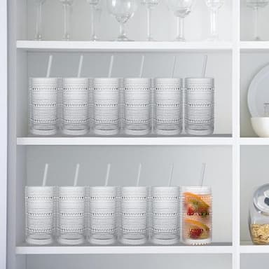 Dingerjar Upgraded Large Capacity 16 oz/480 ml Hobnail Glasses Drinking Set of 12 - Heavy Vintage Glassware - Image 8