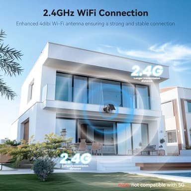 ELYSOO Solar Camera Outdoor Wireless for Home Security, 360°Panoramic View, Outdoor Camera Wireless, 2K HD Color Night Vision, 2.4GHz Wi-Fi, IP65, 2pack - Image 6