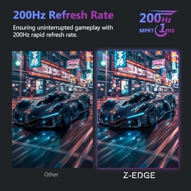 Z-Edge 27 inch Curved Gaming Monitor, FHD 1080P 200Hz 165Hz 144Hz Curved 1500R PC Monitor, MPRT 1ms Monitor, 350nits, 16.7M Colors, UG27 Frameless Bezel, 1X DP 1.4 Ports and 1X HDMI 2.1 Ports - Image 2