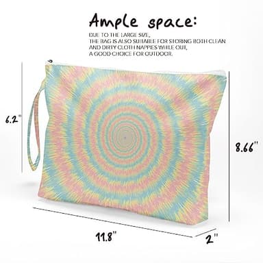 Fokongna Wet Dry Bag for Swimsuit, Travel, Beach, Diaper, Toiletry - Waterproof Large Makeup Pouch With Zipper - Women Girls Sister Friends Gifts - Starfish Sea Beach Rainbow Decor - Image 6