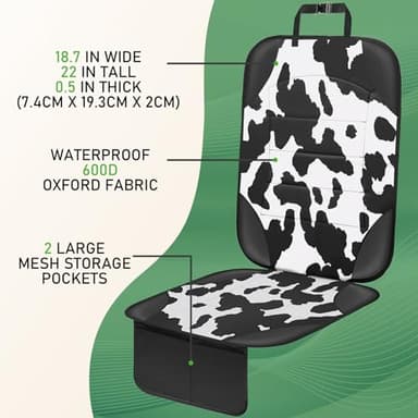 Siivton Car Seat Protector for Child Car Seat,Waterproof Car Seat Cover with Thick Padding, Non-Slip Backing, Protects Fabric & Leather Seats, 2 Mesh Storage Pockets(2 Pack) - Image 5