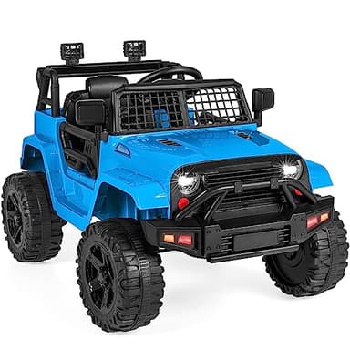 Best Choice Products 12V Kids Ride On Truck Car w/Parent Remote Control, Spring Suspension, LED Lights, AUX Port - Light Blue - Image 1