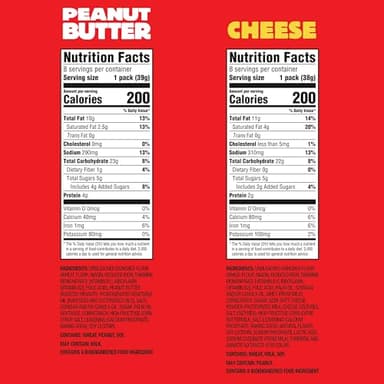 RITZ Peanut Butter and Cheese Sandwich Crackers Variety Pack, Lunch Snacks, 32 Snack Packs (6 Crackers Per Pack) - Image 2