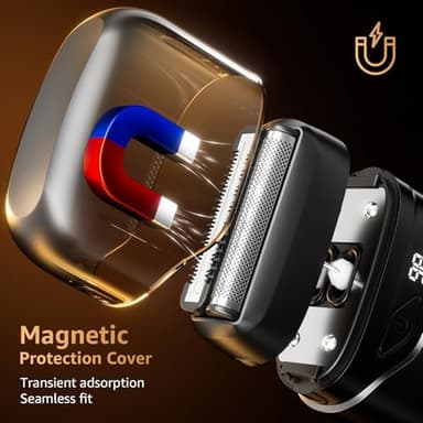 Mbzoey Electric Foil Shavers for Men: Mini Electric Razor for Face - IPX7 Waterproof Cordless Razor with LED Display & Fast Charge - Micro-Comb Technology & Precision Blades - Image 4