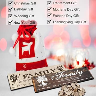 Logresy Birthday Gifts for Grandma, Family Birthday Tracker Reminder Calendar Board, Best Mom Grandma Christmas Mother Day Present Idea, Record Birthday in One Place, New Year Gift for Elderly - Image 3