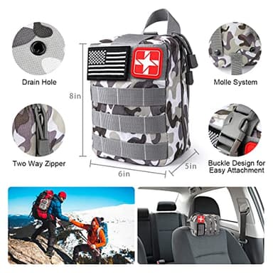 Survival Kits,222 PCS Emergency Survival Gear First Aid Kits with Molle System Compatible Bag Outdoor Camping Gear Emergency Kits for Hunting,Hiking,Fishing, Gifts for Men Women - Image 2