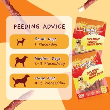 Jungle Calling Dog Treats, Duck Breast Wrapped Rawhide Sticks for Dogs, Grain-Free Natural Chewy Treats Picky Dogs, Puppy Chews Snacks,10.6 oz - Image 5