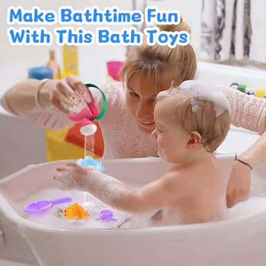 Baby Bath Toys for Kids Ages 1-3 5 PCS Toddler Bath Toys Mold Free for 2-4 Bathtub Sand Beach Pool Water Toddler Toys & Gifts (Color Random) - Image 4