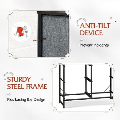 WLIVE Fabric Dresser for Bedroom, 6 Drawer Double Dresser, Storage Tower with Fabric Bins, Chest of Drawers for Closet, Living Room, Hallway, Dark Grey - Image 6