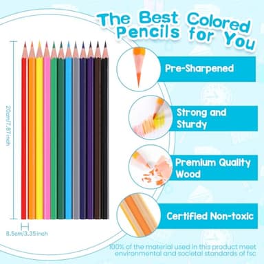 Toidgy 144 Count Colored Pencils for Kids, 12 Packs Colored Pencils Bulk 12 Colors, Pre-sharpened Color Pencils for Adults, Bulk School Supplies for Teachers, Back to School Supplies, Classroom Prizes - Image 4