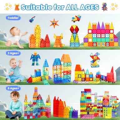 Paaxido Magnetic Tiles - 100 Pieces Magnetic Blocks for Kids, Magnet Tiles Building Blocks Set, Construction STEM Magnet Toys Gift for Kids, Boys and Girls 3 4 5 6 7 8+ Year Old - Image 2