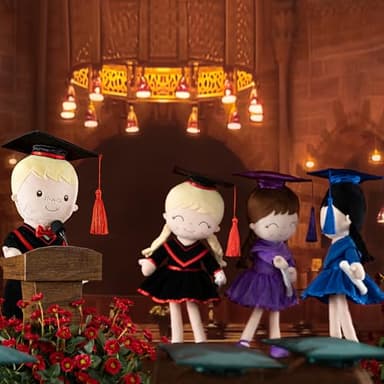 Gloveleya Baby Girl Gifts Graduation Plush Girls Dolls Congratulation Gift for Kindergarten Black 16 inch - Image 8