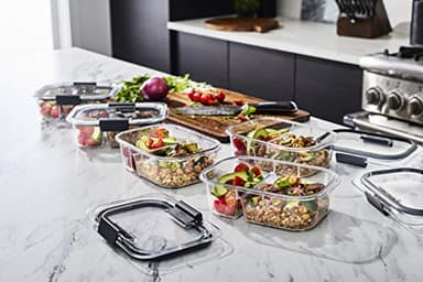 Rubbermaid Brilliance Meal Prep Containers, 2-Compartment Food Storage Containers, 2.85 Cup, 5-Pack, BPA-Free, Clear/Grey - Image 9