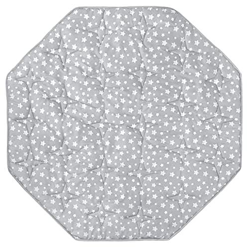 Octagon Playpen Mat Grey, Non Slip 8 Panel Playpen Mattress Mat Fits Regalo Extra Large Play Yard and hiccapop XL 69" Baby Playpen, Grey Star Octagon Playard Pad - Image 1