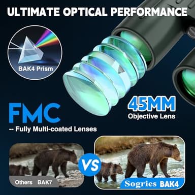 14x45 Binoculars for Adults High Powered,HD Binoculars for Bird Watching,Hunting,with Aluminum Alloy Phone Adapter,Tripod,Waterproof & Fog Proof,Large View for Travel,Hiking,Concert - Image 4