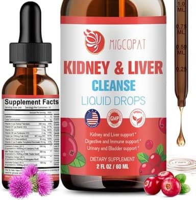Kidney and Liver Cleanse Detox & Repair Drops, Cranberry and Milk Thistle Supplement with Artichoke, Astragalus, Horsetail – Natural Herbal for Liver, Kidney, Urinary Tract, Bladder, 60ml - Image 3