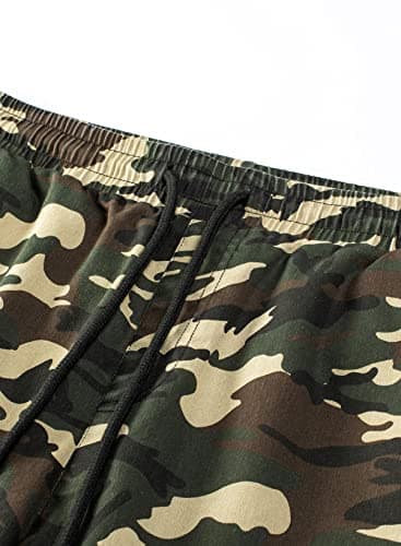 JMIERR Mens Casual Shorts - Fashion Cotton Drawstring Summer Beach Stretch Waist Twill Chino Golf Travel Essentials Cruise Camo Shorts with Pockets for Men 8 Inch Inseam, L, Camouflage 2 - Image 5