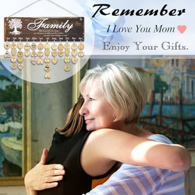 Logresy Birthday Gifts for Grandma, Family Birthday Tracker Reminder Calendar Board, Best Mom Grandma Christmas Mother Day Present Idea, Record Birthday in One Place, New Year Gift for Elderly - Image 4