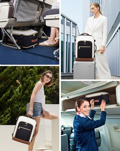 LOVEVOOK Large Travel Backpack for Women, TSA Carry on Backpack for Airplanes, 40L Personal Item Travel Bag for Women fits 17" Laptop,Waterproof Carry on Bag Airplane Approved with 3 Packing Cubes - Image 9