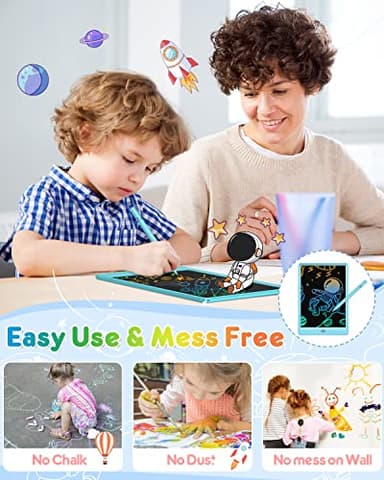 FLUESTON LCD Writing Tablet, Doodle Board Toys Gifts for 3-8 Year Old Girls Boys, 10 Inch Colorful Electronic Board Drawing Pad for Kids, Gifts for Toddler Educational Learning Travel Birthday, Blue - Image 6