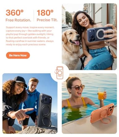 TORRAS 360 Magnetic Stand for iPhone 17 Pro Max Case, [Fit for MagSafe] [4X Military-Grade Protection] Slim Case for iPhone 17 Pro Max, 6.9", Translucent Deep Blue, Ostand O3 Fitness Series - Image 5