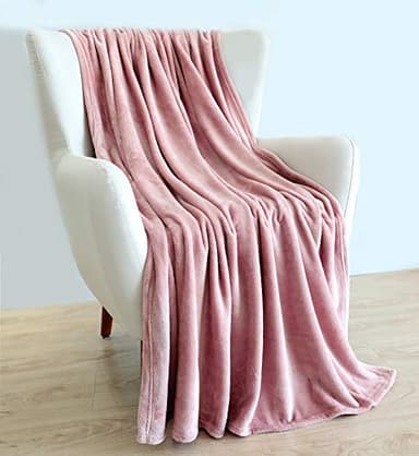 TASTHROW Large Flannel Fleece Throw Blanket, 50×70 Inch - Cozy Lightweight Thick Blanket - All Seasons Suitable for Women, Men and Kids (Pink) - Image 3