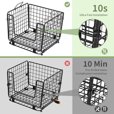 Wire Storage Basket for Kitchen Pantry: GGIU Stackable Kitchen Counter Organizers - Wire Organizing Bin for Produce Vegetable Potato and Onion Black - Image 4