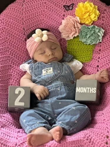 CÉLLOT Baby Flower Headbands Baby Girls Nylon Headbands Baby Essentials Stretchy Hairbands Handmade Hair Accessories for Newborn Infant Toddlers Kids (Pink,Cameo,Salmon) - Image 6