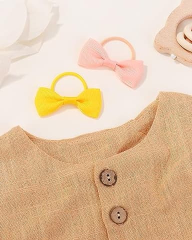 40PCS 2 Inches Baby Girls Hair Bows Ties Mini Boutique Elastic Hair Rubber Ribbon Hair Band Accessories for Kids Toddlers Infants (40 PCS), Multi-colored - Image 6