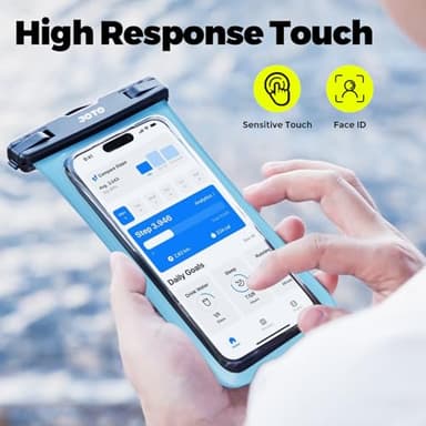 JOTO Universal Waterproof Pouch Case for iPhone 16 15 14 13 Plus Pro Max, IPX8 Cellphone Dry Bag 12 11 Pro Max XR X 8 7 6S Plus SE, Galaxy S23 S22 S21 S20+ S20 S10 Plus Note, Pixel up to 7" -Blue - Image 6