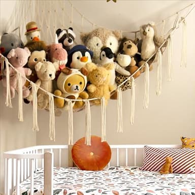 Stuffed Animal Storage Hammock Net - Toy Hammock Net for Stuffed Animals Corner - Hanging Stuff Animal Organizer Holder Large Size Baby Nursery Room Decor - Image 2