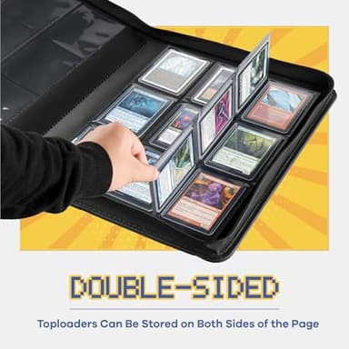 9-Pocket Toploader Binder, Clovecat Premium Card Book， Holds 252 Trading Card with 20 Removable Top-loader Sleeves，PU Card Holder Folders,Card Album for MTG, TCG, Yugioh, Game & Sports Cards(Red) - Image 2