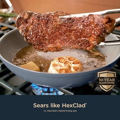 Ninja Ceramic Pro 14-Piece Cookware Set, Non-Stick Pots & Pans Set with Glass Lids, Nontoxic, PTFE Free, Ceramic Coated, Oven Safe, All Stovetops & Induction Compatible, Midnight Blue, CW39014MM - Image 7