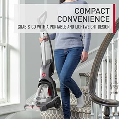 Hoover PowerDash Pet Advanced Compact Carpet Cleaner Machine, Lightweight Carpet Shampooer, Grey, Modern Style, 0.6 Gallon Capacity, Electric, 18.4 Pounds, 17x16x45.5 Inches - Image 3