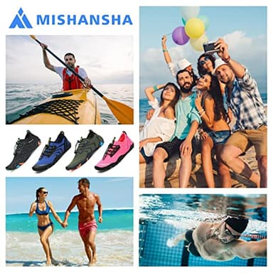 Mishansha Water Shoes for Women Men Barefoot Beach Shoe Quick Dry Aqua Swim Socks for Surfing Yoga Size 7 Women/ 6 Men French Rose - Image 7