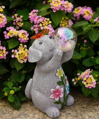 Acgarten Solar Dog Garden Statue Decor: Outdoor Sculpture Art Ornament for Porch Patio Balcony Yard Lawn - Unique Birthday Gift for Women Mom Grandma - Image 9