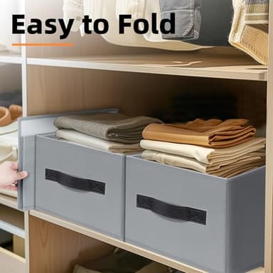 Criusia Large Storage Baskets for Organizing -8 Pack Fabric Storage Bins for Clothes, Home Closet Organizers and Storage Baskets for Shelves, 16x12 Foldable Storage Cubes for Blanket Toys Comforter - Image 7