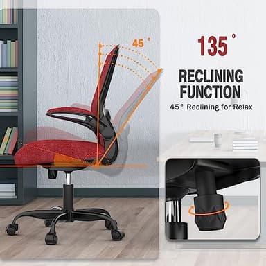 Mimoglad Office Chair, Ergonomic Desk Chair with Adjustable Lumbar Support, High Back Mesh Computer Chair with Flip-up Armrests-BIFMA Passed Task Chairs, Executive Chair for Home Office - Image 6
