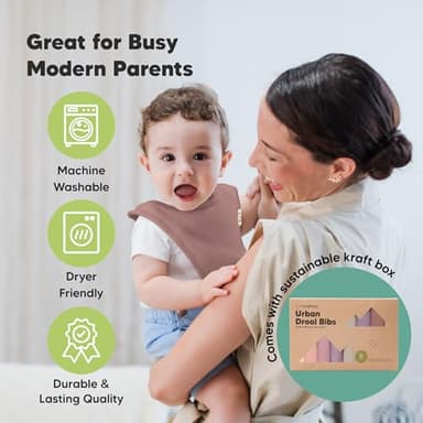 8-Pack Organic Baby Bibs for Boys, Girls - Soft Cotton Drooling and Teething Bibs for Baby Girl & Boy, Extra Absorbent, Easy to Clean & Put On for Toddler, Newborn, Infant 0-24 Months (Mauve) - Image 8