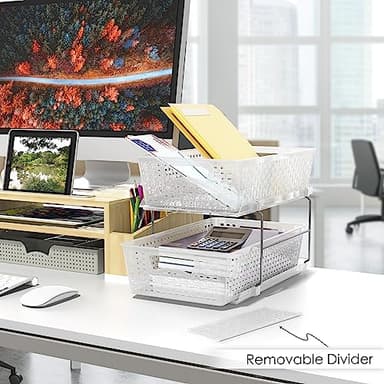 Simple Houseware 2 Tier Bathroom Organizer Tray Pull-Out Sliding Drawer/Under-Sink Storage, Clear - Image 3