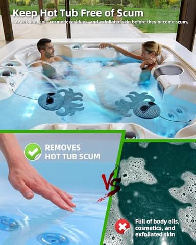 POJ 3XL Thicken Hot Tub Scum Absorber, Spa Pool Sponge Oil Scum Rays Bugs Absorber for Hot Tub, Must Have Hot Tub Accessories for Adults(Octopus 2 PCS) - Image 3