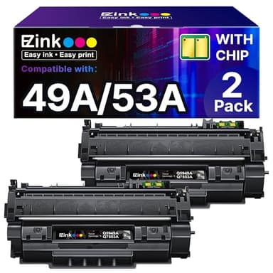 E-Z Ink 49A/53A Compatible Toner Cartridges Replacement for HP 49A 53A Q5949A Q7553A Toner to Use with HP 1320 Toner Cartridge 1320n 3390 1160 1320tn 1320nw 3392 P2015 P2015dn (Black, 2-Pack) - Image 1
