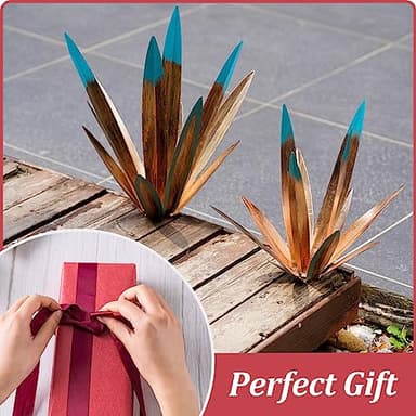 VChymm 2pcs Metal Tequila Country Sculpture DIY Tequila Plant Home Decor Country Tequila Garden Ornament Indooutdoor Statuette Patio Lawn Patio Stake Decoration Gift to The Garden 12“ - Image 7