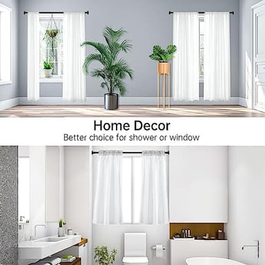 BRIOFOX Shower Curtain Rod Adjustable 32-61 Inch, Spring Tension Shower Rod No Drilling Non Slip, Matte Black - Image 6