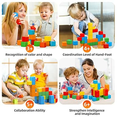Magnetic Blocks, 1.41 inch Large Magnetic Building Blocks for Toddlers 3 4 5 6 7 8 Years Old Boys Girls Magnet Cubes for Kids 1-3 Montessori Toys STEM Preschool Educational Building Cube 30 Pcs - Image 6
